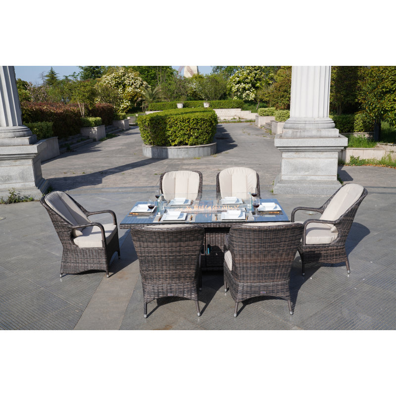 Lark Manor Algird 6 - Person Rectangular Outdoor Dining Set with ...